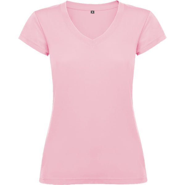 Roly Victoria women's T-shirt in light pink, ready for logo printing or embroidery
