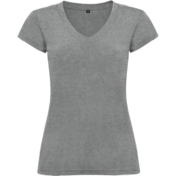 Roly Victoria women's T-shirt in heather grey, ready for logo printing or embroidery