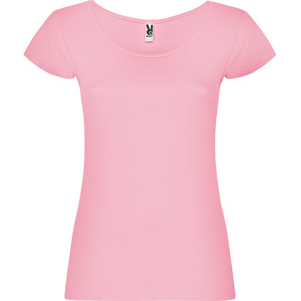 Roly Guadalupe women's T-shirt in light pink, ready for logo printing or embroidery