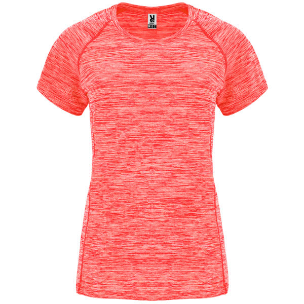 Roly Austin Woman women's T-shirt in heather fluor coral, ready for logo printing or embroidery