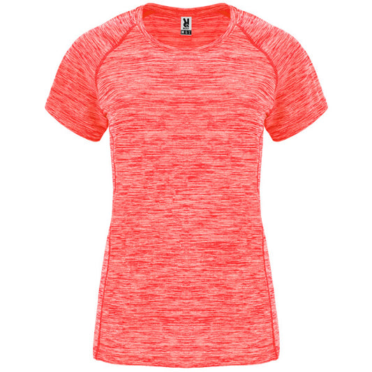 Roly Austin Woman women's T-shirt in heather fluor coral, ready for logo printing or embroidery