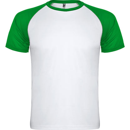 Roly Indianapolis men's T-shirt in white/fern green, ready for logo printing or embroidery