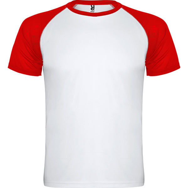 Roly Indianapolis men's T-shirt in white/red, ready for logo printing or embroidery
