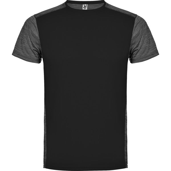 Roly Zolder men's T-shirt in black/heather black, ready for logo printing or embroidery