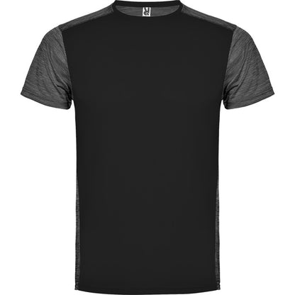 Roly Zolder men's T-shirt in black/heather black, ready for logo printing or embroidery