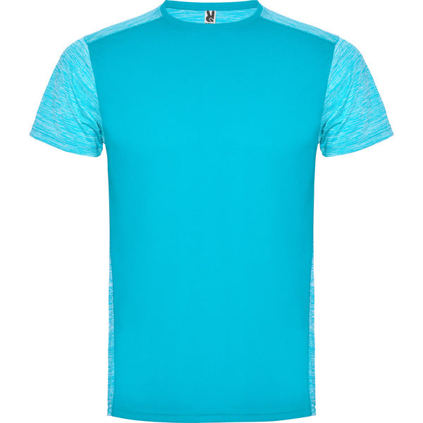 Roly Zolder men's T-shirt in turquoise/heather turquoise, ready for logo printing or embroidery