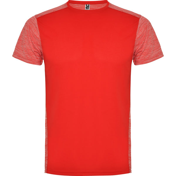 Roly Zolder men's T-shirt in red/heather red, ready for logo printing or embroidery