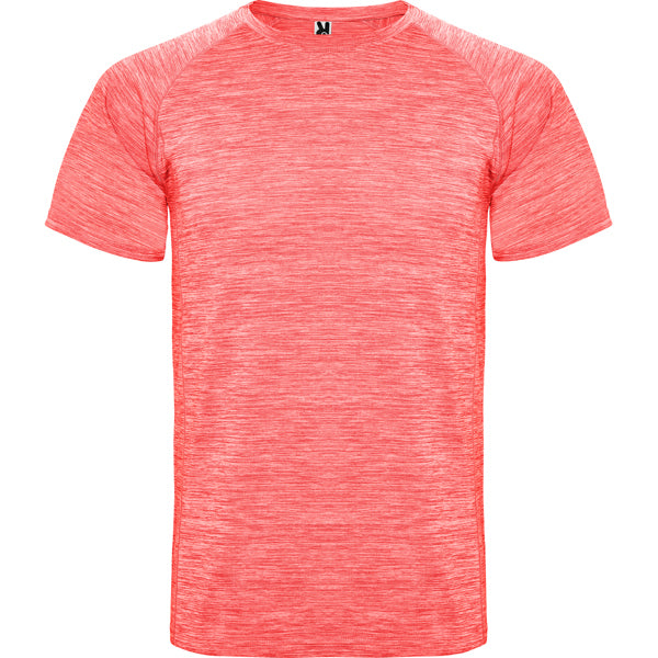 Roly Austin men's T-shirt in heather fluor coral, ready for logo printing or embroidery