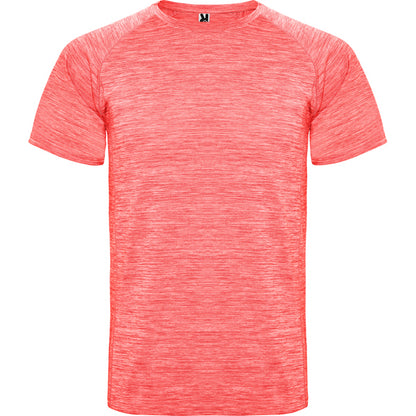 Roly Austin men's T-shirt in heather fluor coral, ready for logo printing or embroidery