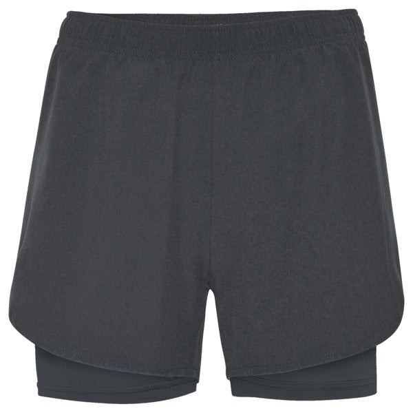 Roly Lanus women's shorts in ebony/ebony, ready for logo printing or embroidery