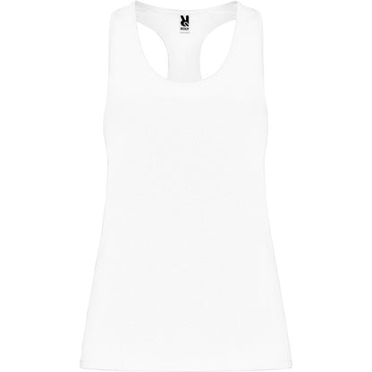 Roly Aida women's tank top in white, ready for logo printing or embroidery