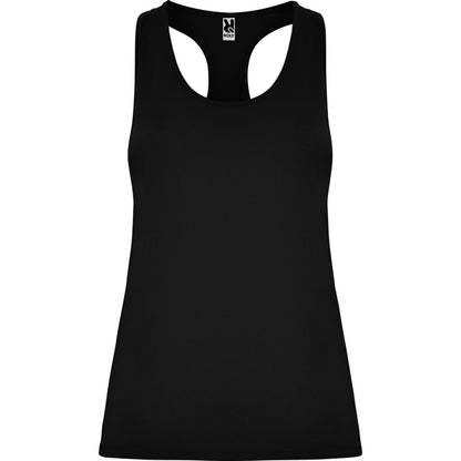 Roly Aida women's tank top in black, ready for logo printing or embroidery