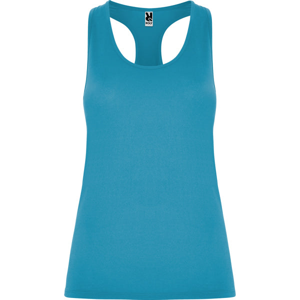 Roly Aida women's tank top in turquoise, ready for logo printing or embroidery