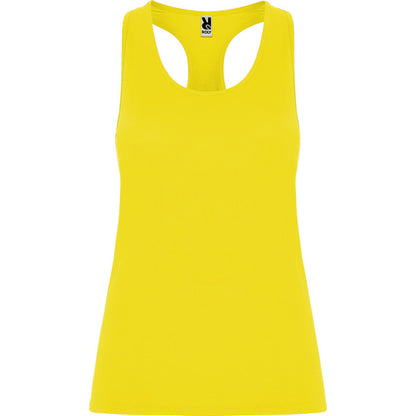 Roly Aida women's tank top in fluor yellow, ready for logo printing or embroidery