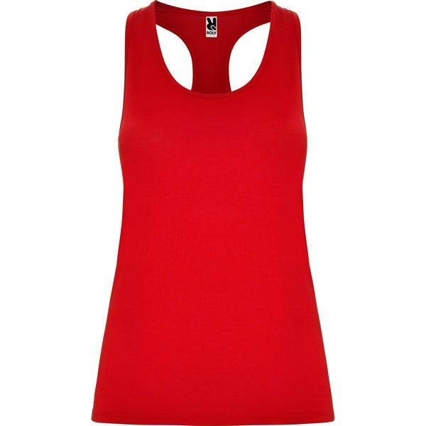 Roly Aida women's tank top in red, ready for logo printing or embroidery