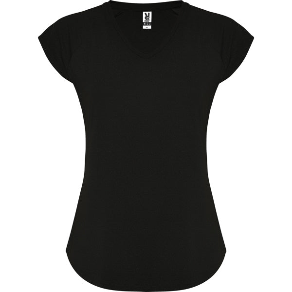 Roly Avus women's T-shirt in black, ready for logo printing or embroidery