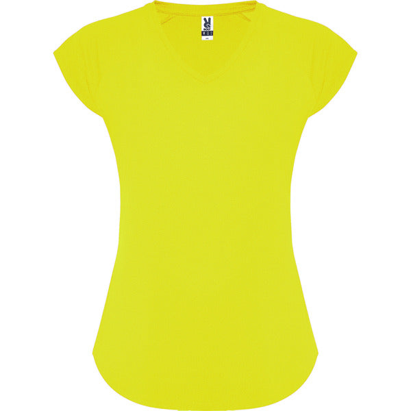 Roly Avus women's T-shirt in lime yellow, ready for logo printing or embroidery