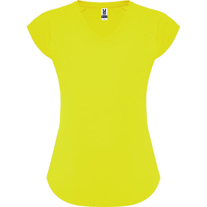 Roly Avus women's T-shirt in lime yellow, ready for logo printing or embroidery