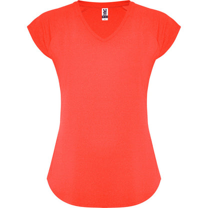 Roly Avus women's T-shirt in fluor coral, ready for logo printing or embroidery