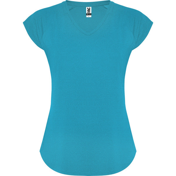 Roly Avus women's T-shirt in heather turquoise, ready for logo printing or embroidery