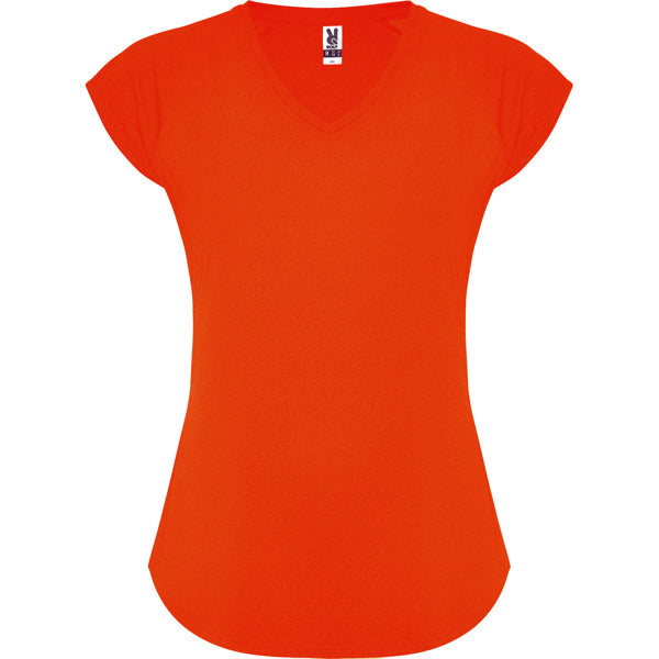 Roly Avus women's T-shirt in fire orange, ready for logo printing or embroidery