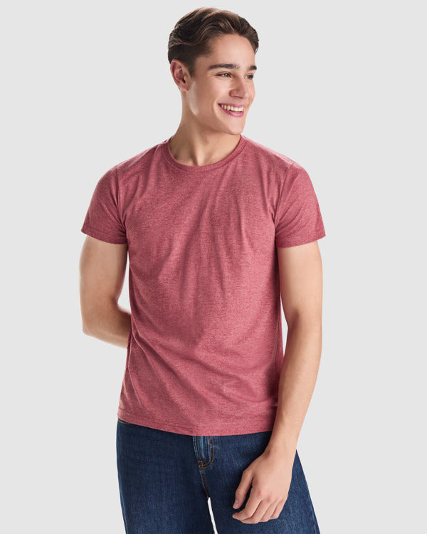 Roly Fox men's T-shirt in heather black, alternative view, ready for logo printing or embroidery