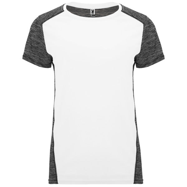 Roly Zolder Woman women's T-shirt in white/heather black, ready for logo printing or embroidery