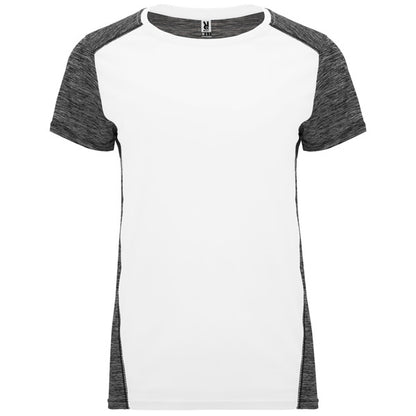 Roly Zolder Woman women's T-shirt in white/heather black, ready for logo printing or embroidery