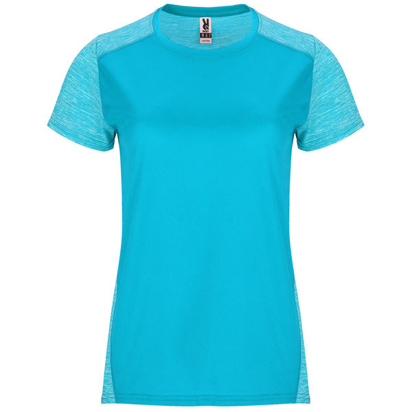 Roly Zolder Woman women's T-shirt in turquoise/heather turquoise, ready for logo printing or embroidery