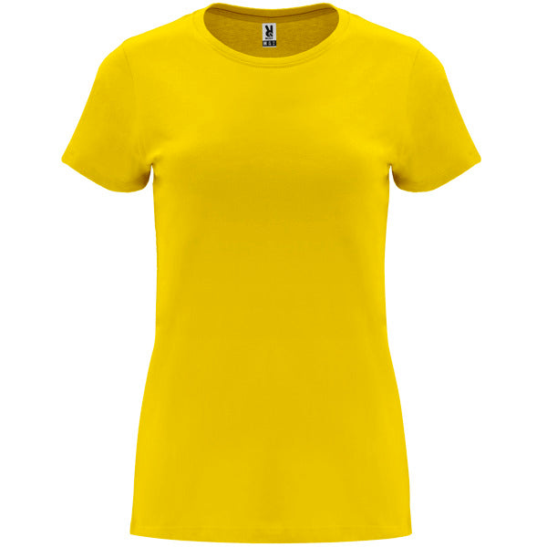 Roly Capri women's T-shirt in yellow, ready for logo printing or embroidery