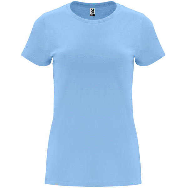 Roly Capri women's T-shirt in sky blue, ready for logo printing or embroidery