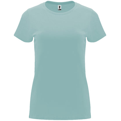 Roly Capri women's T-shirt in washed blue, ready for logo printing or embroidery