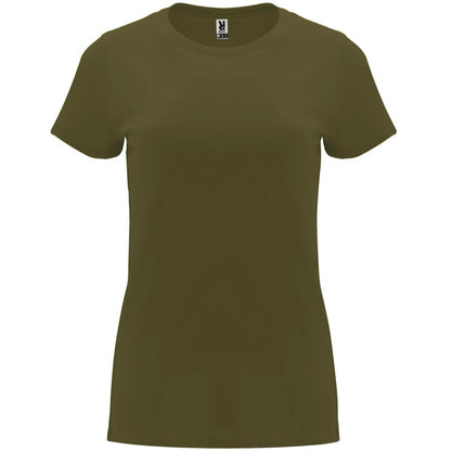Roly Capri women's T-shirt in army green, ready for logo printing or embroidery
