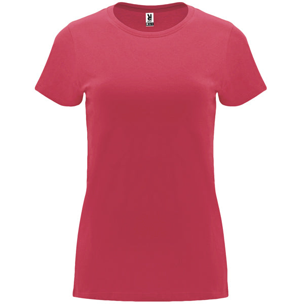 Roly Capri women's T-shirt in chrysanthemum red, ready for logo printing or embroidery