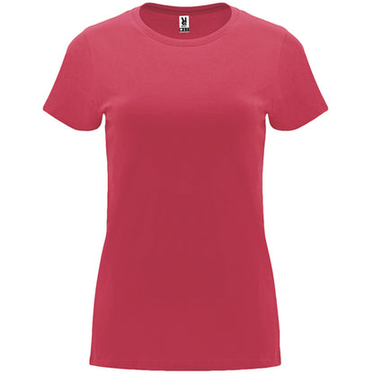 Roly Capri women's T-shirt in chrysanthemum red, ready for logo printing or embroidery