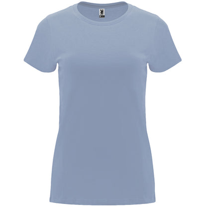 Roly Capri women's T-shirt in zen blue, ready for logo printing or embroidery