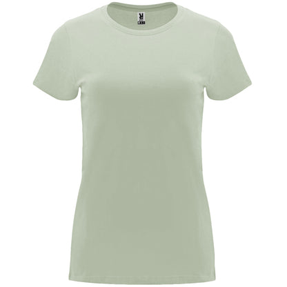 Roly Capri women's T-shirt in mist green, ready for logo printing or embroidery