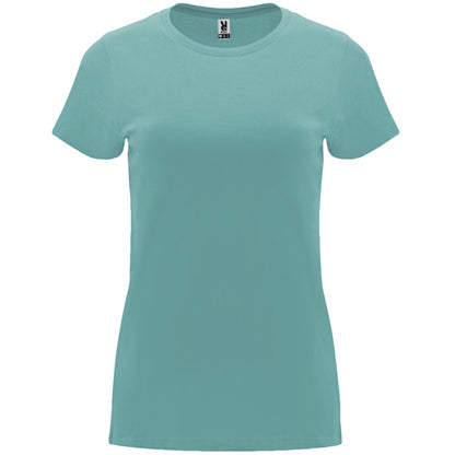 Roly Capri women's T-shirt in dusty blue, ready for logo printing or embroidery