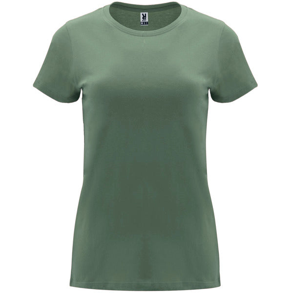 Roly Capri women's T-shirt in laurel green, ready for logo printing or embroidery