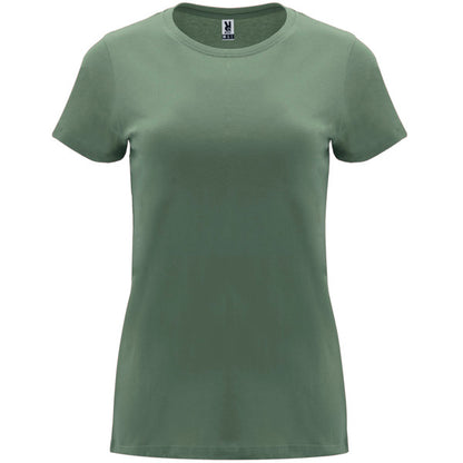 Roly Capri women's T-shirt in laurel green, ready for logo printing or embroidery
