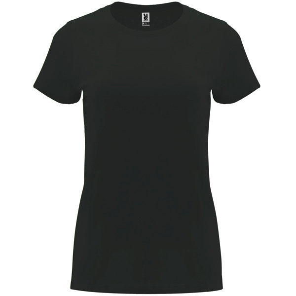 Roly Capri women's T-shirt in dark lead, ready for logo printing or embroidery