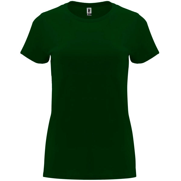 Roly Capri women's T-shirt in bottle green, ready for logo printing or embroidery