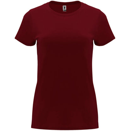 Roly Capri women's T-shirt in garnet, ready for logo printing or embroidery