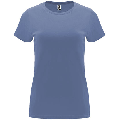 Roly Capri women's T-shirt in denim blue, ready for logo printing or embroidery