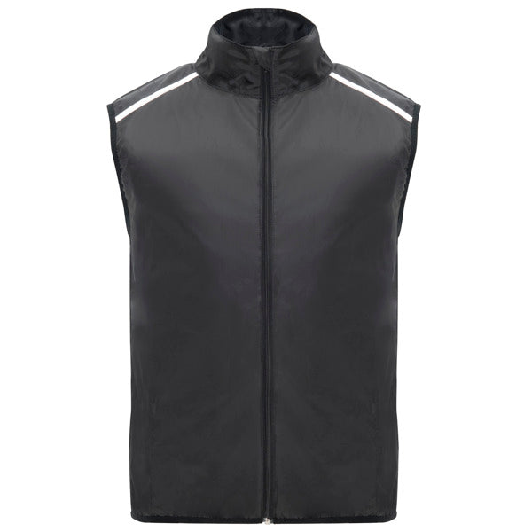 Roly Jannu unisex windbreaker in black, ready for logo printing or embroidery