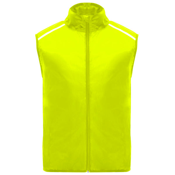 Roly Jannu unisex windbreaker in fluor yellow, ready for logo printing or embroidery