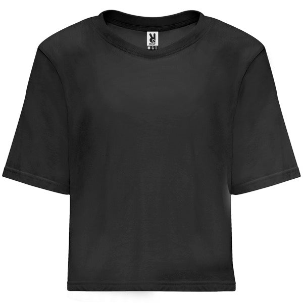 Roly Dominica women's T-shirt in black, ready for logo printing or embroidery