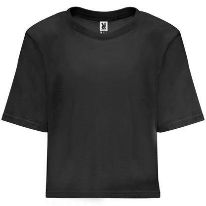 Roly Dominica women's T-shirt in black, ready for logo printing or embroidery