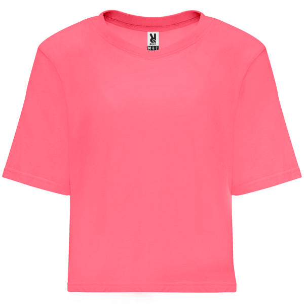 Roly Dominica women's T-shirt in fluor lady pink, ready for logo printing or embroidery
