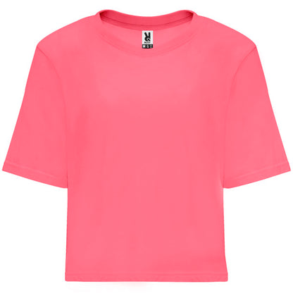 Roly Dominica women's T-shirt in fluor lady pink, ready for logo printing or embroidery
